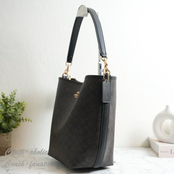 NWT Coach CT802 City Large Bucket Bag In Signature Canvas Gold/Walnut/Black - Picture 5 of 9